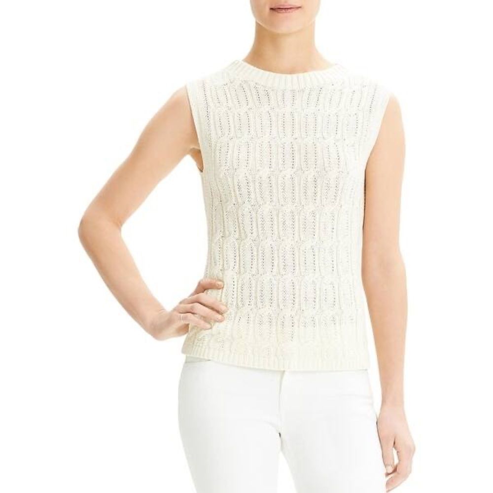 Theory Women's Cream Sleeveless Sweater